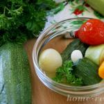 How to preserve tomatoes, cucumbers, zucchini - a universal recipe